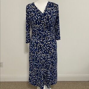 Nine & Co. by Nine West Blue and Black Wrap Dress